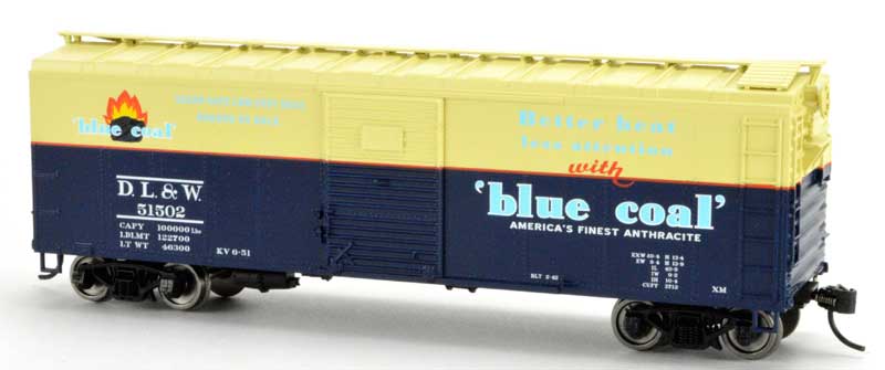 Bowser HO Scale 42829 40ft Box DL&W Blue Coal 51502