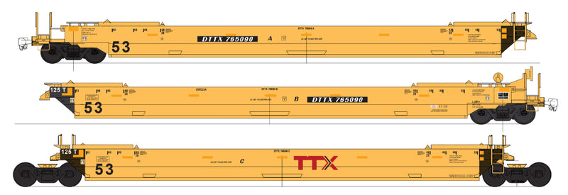 Intermountian H.O. Scale Gunderson Maxi IV Late Well Cars Trailer Train - Red Logo  765090       47365-07