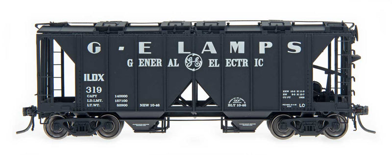 Intermountain H.O. Scale 1958 Cu Ft 2-Bay Covered Hopper Open Sides ILDX-GE Lamps 325