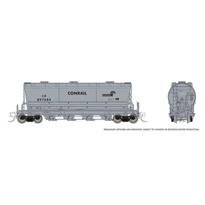 Rapido Trains Inc. H.O. Scale 133008-3 CR Conrail Repaint ACF Flex-Flo Hopper 897684