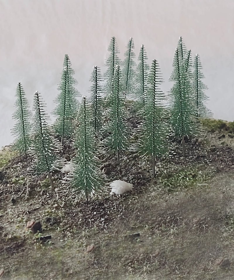 Rock Island Hobby Snow Fir Tree 3.5"-4.3" 16 pieces assorted RIH024202
