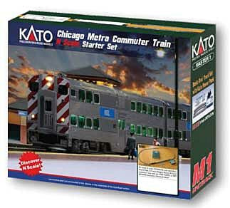 KATO N Scale Chicago Metra 106-0032 F40PH Commuter Train Starter Set