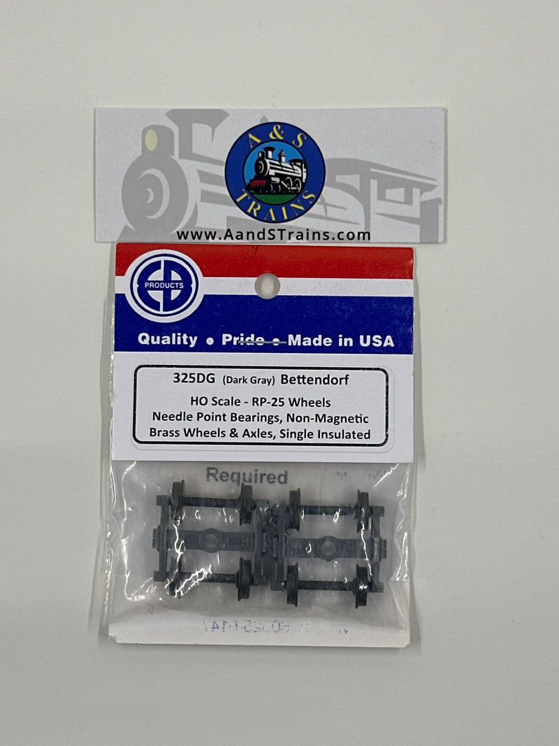 EB Products H.O. Scale 325DG (Dark Gray) Bettendorf RP-25 Wheels