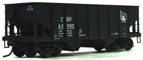 Funaro & Camerlengo H.O. Scale 6761  CNJ/CRP ONE PIECE BODY 8 Rib 9 Panel Hopper Car with AB Brake and Decals