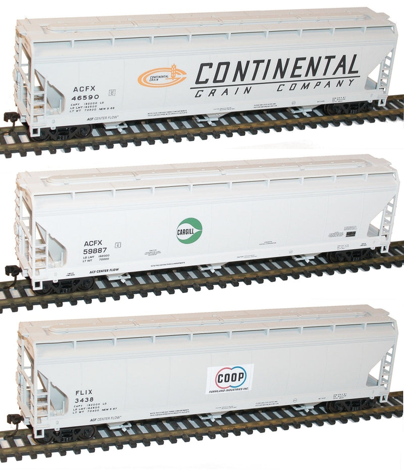Accurail H.O. Scale 8087A Cargill 3-Bay ACF Cvd. Hopper 3-Car Set