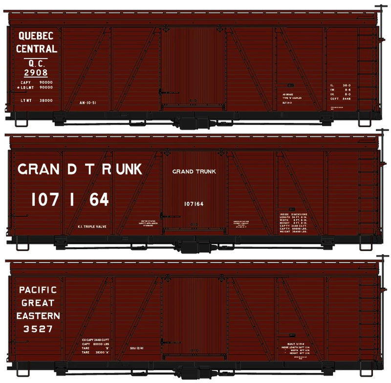 Accurail H.O. Scale 8135 Fowler Wood Boxcar 3-Car Set
