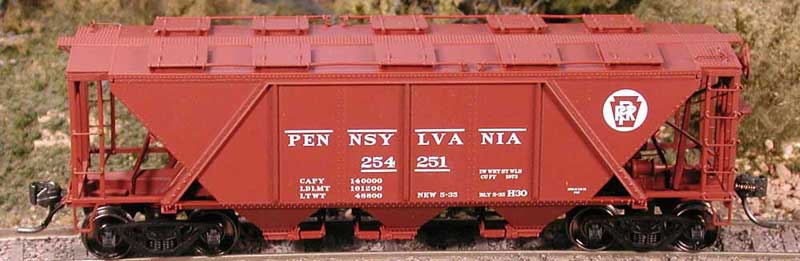 Bowser H.O. Scale 41480 H-30 Hopper Car PRR Circle Keystone Red 255300