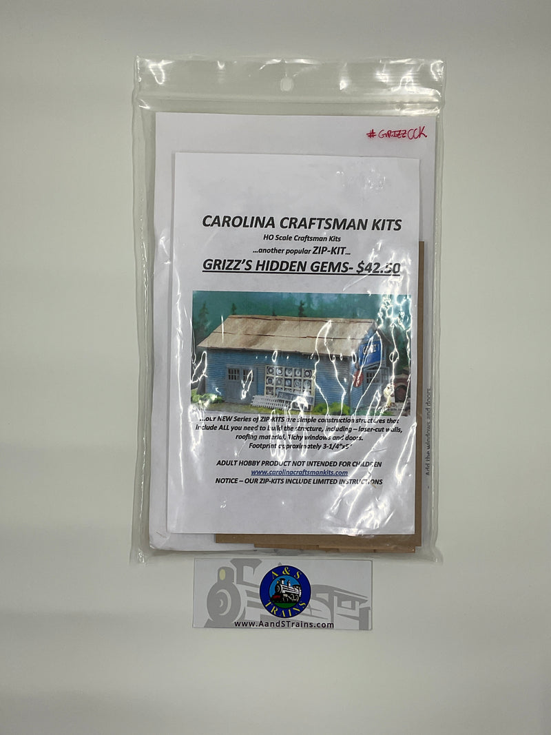 Carolina Craftsman Kits H.O. Scale Grizz’s Hidden Gems Zip Kit