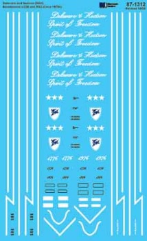 Microscale Decals HO Scale 87-1312 Delaware and Hudson U25B & Rs3 Bicentennial 1976+