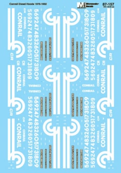 Microscale Decals HO Scale 87-157 Conrail Diesel Locomotives