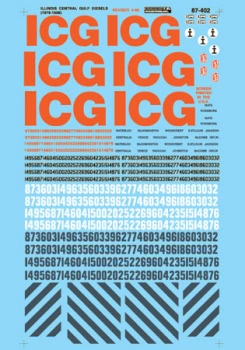 Microscale Decals HO Scale 87-402 Illinois Central Gulf Diesels (1979+1988)