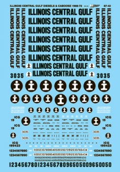 Microscale Decals HO Scale 87-42 Illinois Central Gulf Diesels and Cabooses (1972-1979)