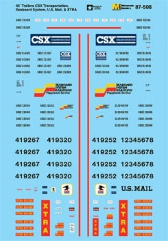 Microscale Decals HO Scale 87-508 45&