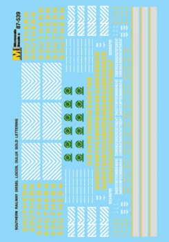 Microscale Decals HO Scale 87-539 Southern Railway Diesels (1971-1982)