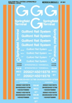 Microscale Decals N-Scale 87-951 Guilford Rail System & Spring Field Terminal Locomotives (1995+)