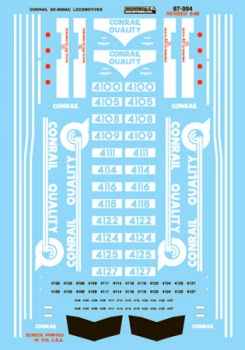 HO-Scale Microscale Decals Contrail SD80MAC Diesels (1996-1999)  87-994