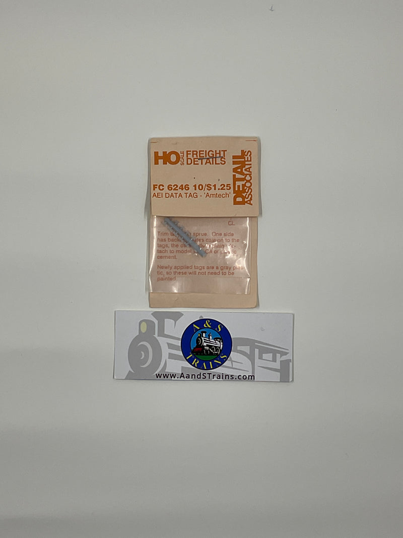 Detil Associates H.O. Scale Freight Details FC 6246 AEI Data Tag - &