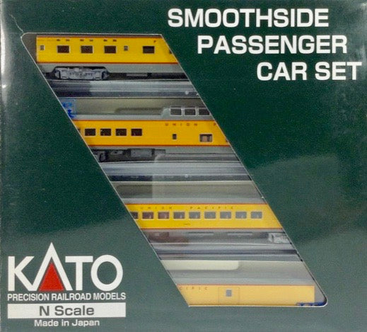 Kato USA N-Scale 106-1102 - Union Pacific Smooth Side Passenger Car 4-Car Set B2 - Union Pacific - 5565, 5402, 7011, American Flyer