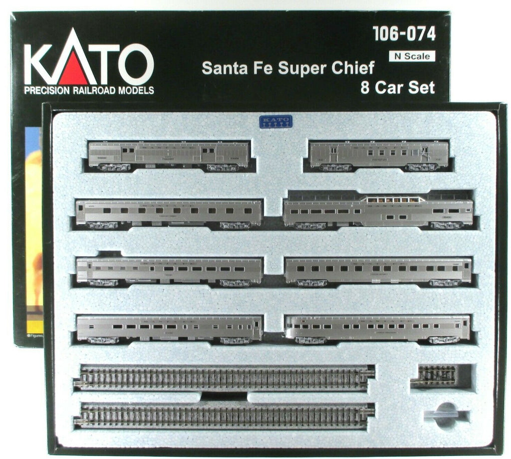 Kato USA N Scale 106 074 Super Chief 8 Car Set Santa FeKato USA A S Trains