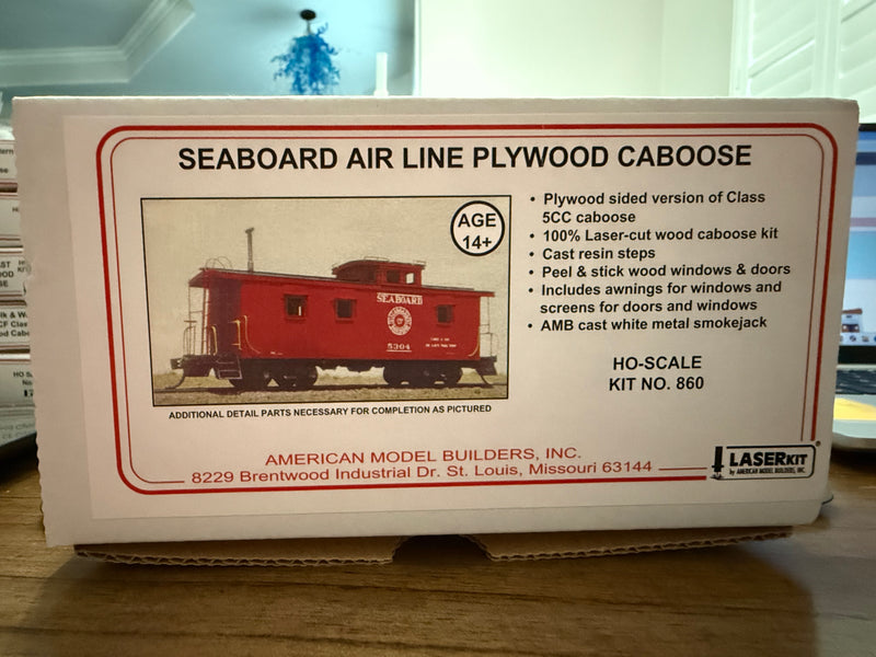 American Model Builders H.O. Scale 860 Caboose Seaboard Air Line Plywood