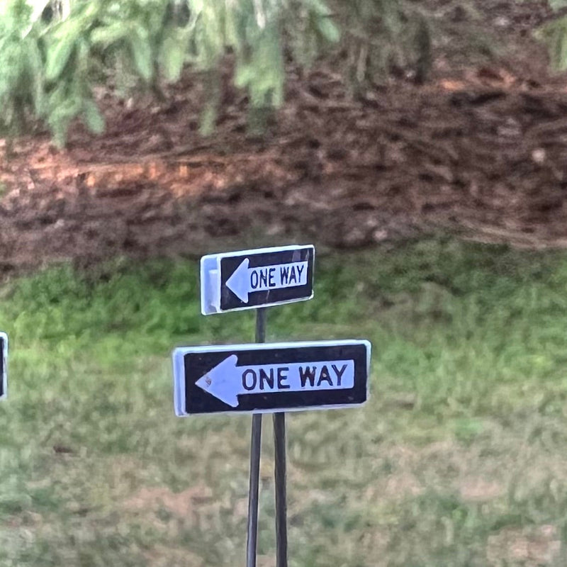 O Scale - Double Sided One Way Signs - Single Sign – A&S Trains
