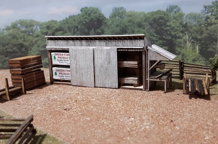 Osborn Model Kits H.O. Scale 1118 Lumber Shed with Cutting Station