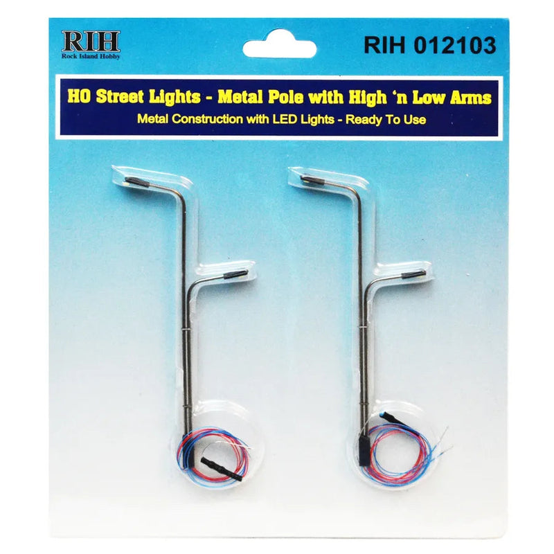 Rock Island Hobby H.O. Scale Light Pole High & Low Arms RIH012103