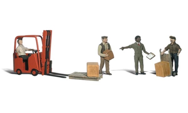 Woodland Scenics Scenic Accents H.O. Scale A1911 Workers with Forklift 9 PCS
