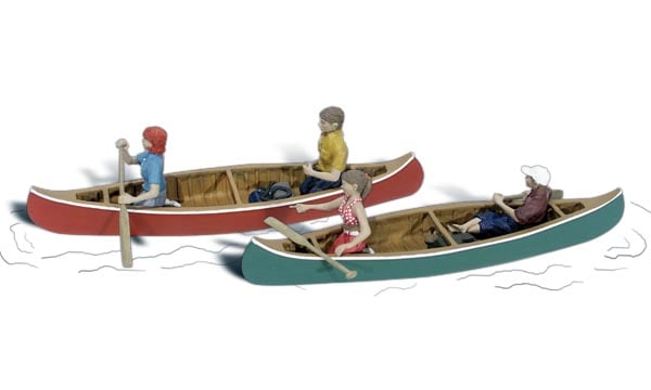 Woodland Scenics Scenic Accents N Scale A2200 Canoers 8 PCS