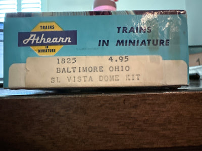 Athearn Miniature HO-Scale SL Vista Dome Kit Baltimore Ohio No. 500 (1825)