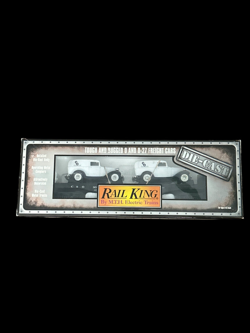 Rail King - O-Scale - Die-Cast Flatcar w/ Ertl &