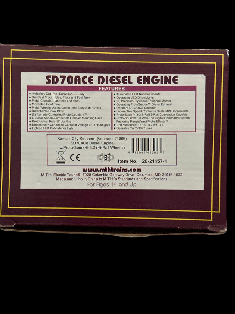 MTH O-Scale SD0ACE Diesel Engine (20-21157-1)