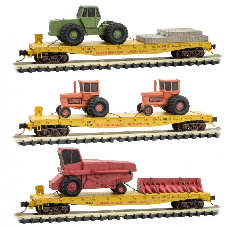 Micro-Trains N Scale UP 3 Car Pack w Farm Equipment 993 01 930