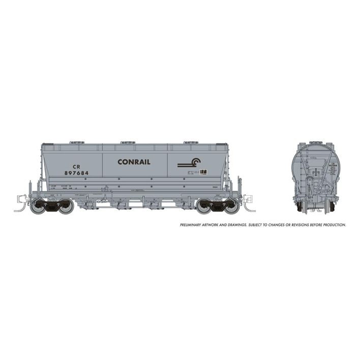 Rapido Trains N Scale Flexi Flo Hopper (Late): CR - Conrail Repaint: 6-Pack