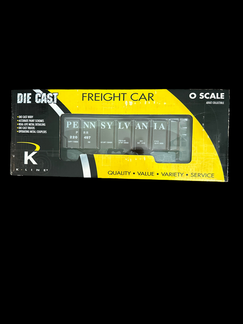 K-Line O-Scale Die Cast 2-Bay Ribbed Hopper 2/ Real Coal Load Pennsylvania No. 220497 (K6253-18932)