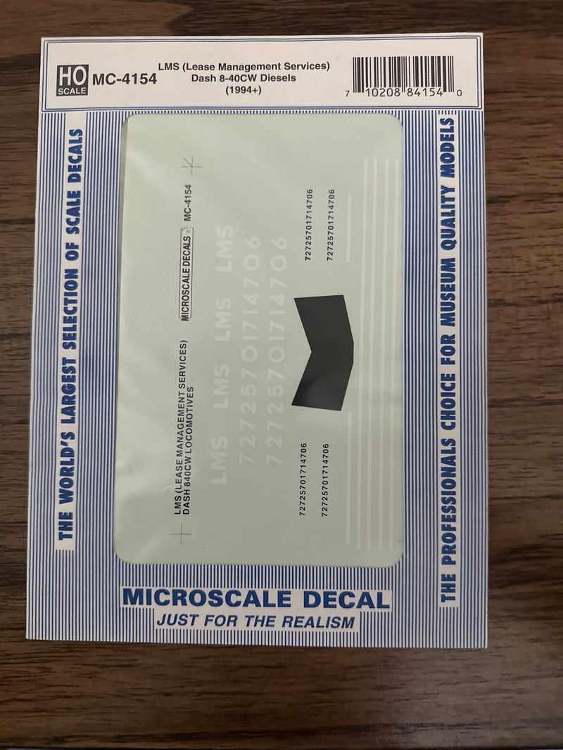 Microscale Decals HO Scale MC-4154 LMS (Lease Management Services) Dash 8-40CW Diesels (1994+)