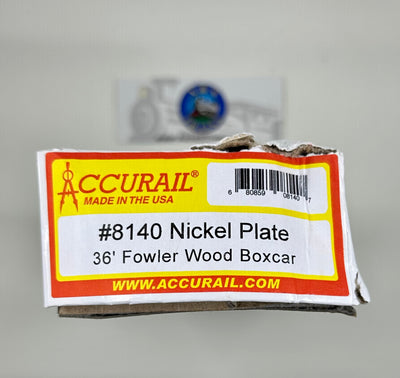 Accurail H.O. Scale 8140-1 Nickel Plate 36' Fowler Wood Boxcar *Damaged Box*