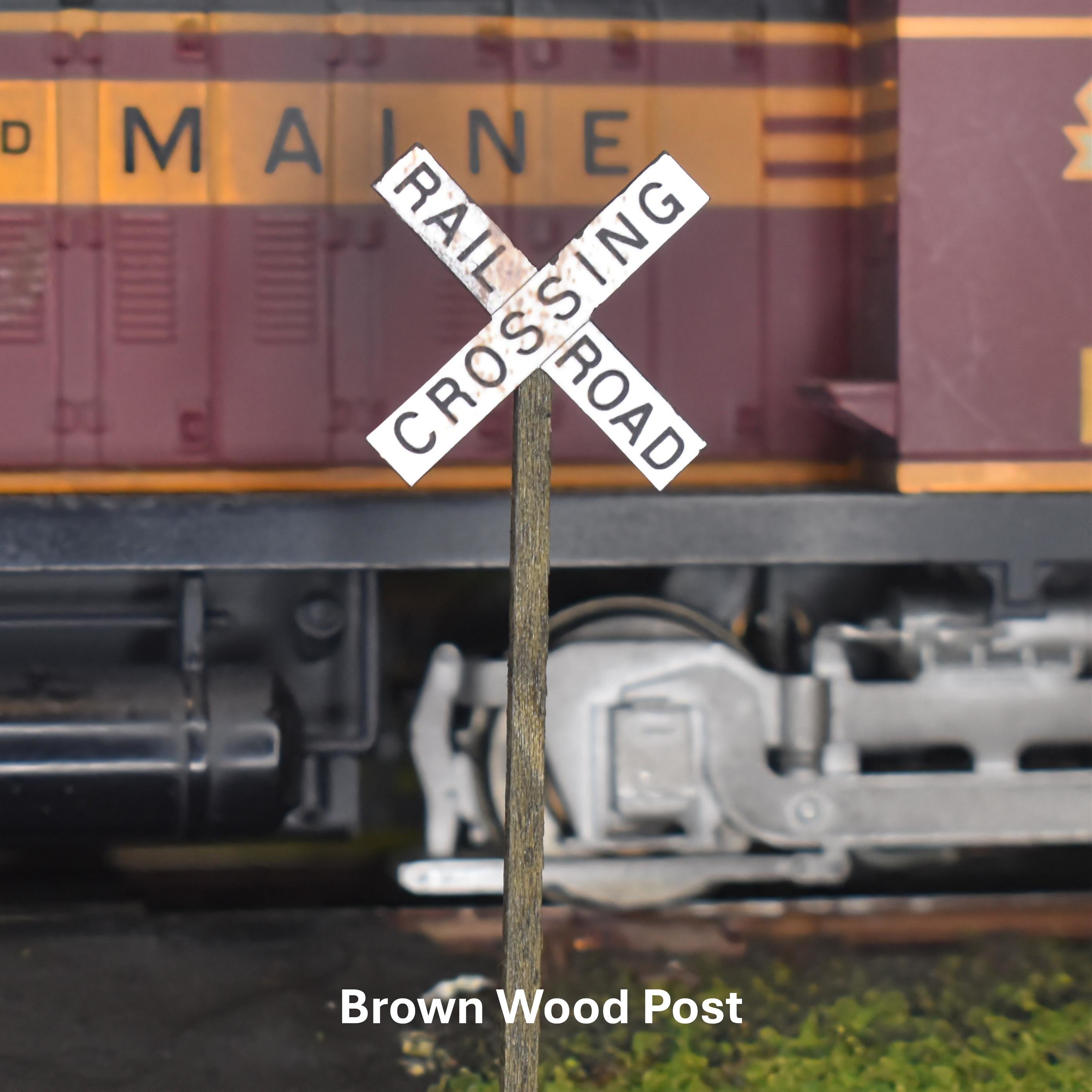 N Scale - Weathered Modern Crossbucks - 2 Pack – A&S Trains