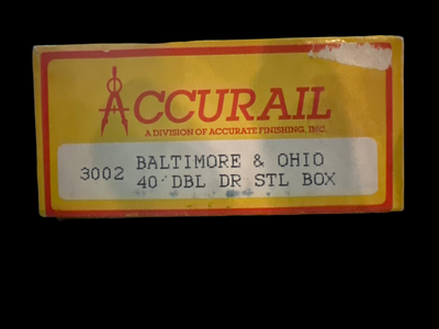 Accurail Miniature HO-Scale 40' Double Door Steel Boxcar Kit Baltimore and Ohio No. 293647 (3002)