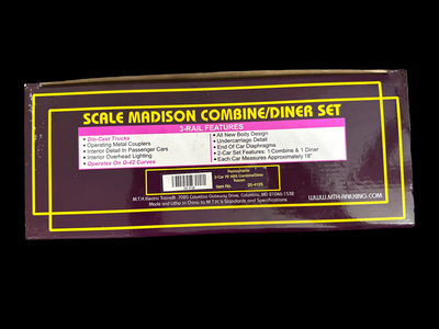 MTH O-Scale Scale Madison Combine/Diner Set (20-4125)