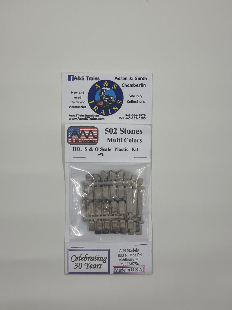AM Models H.O., S & O Scale 502 Stone Multi Colors