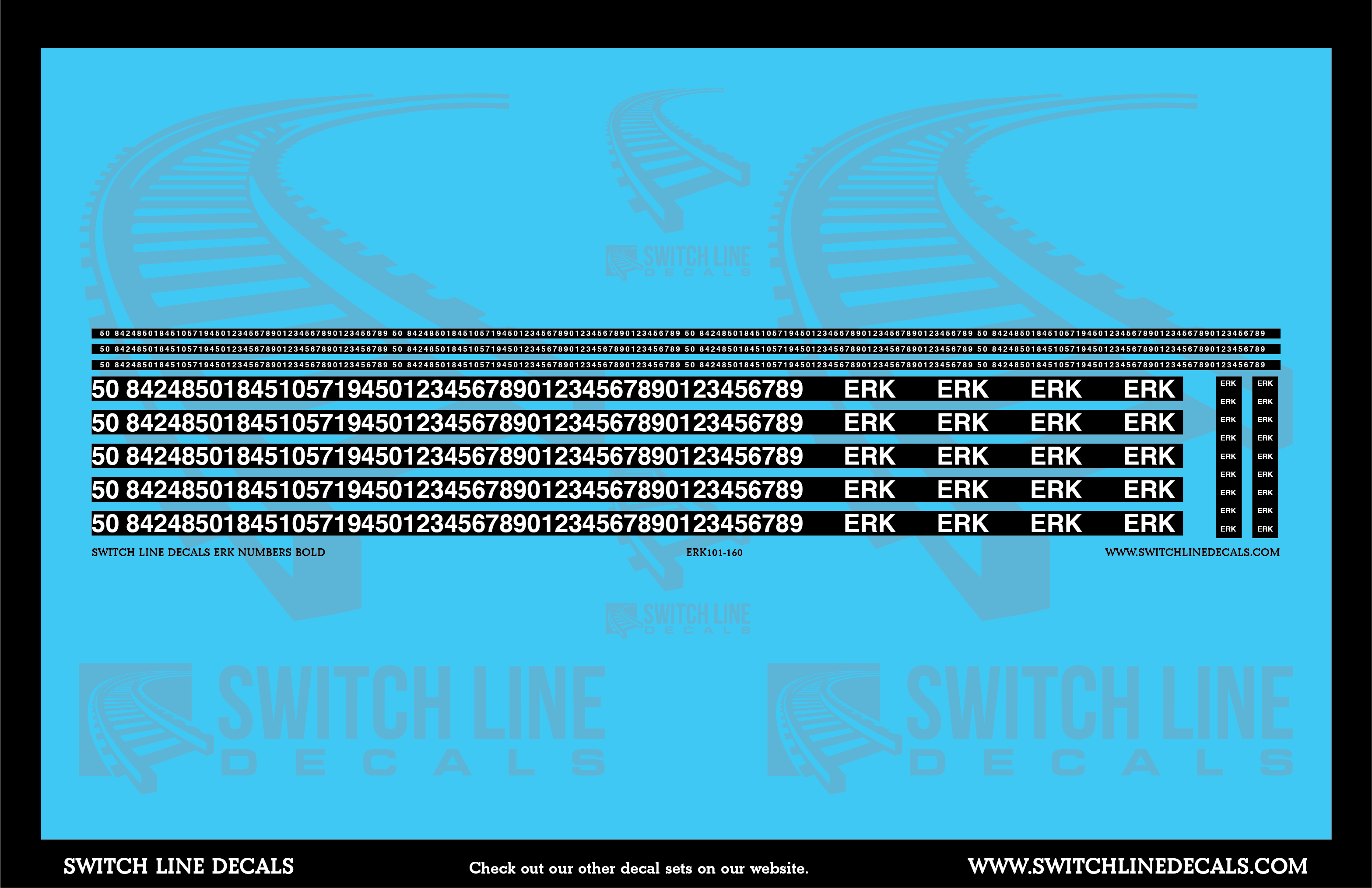 N Scale ERK Numbers Bold Decal Set – A&S Trains