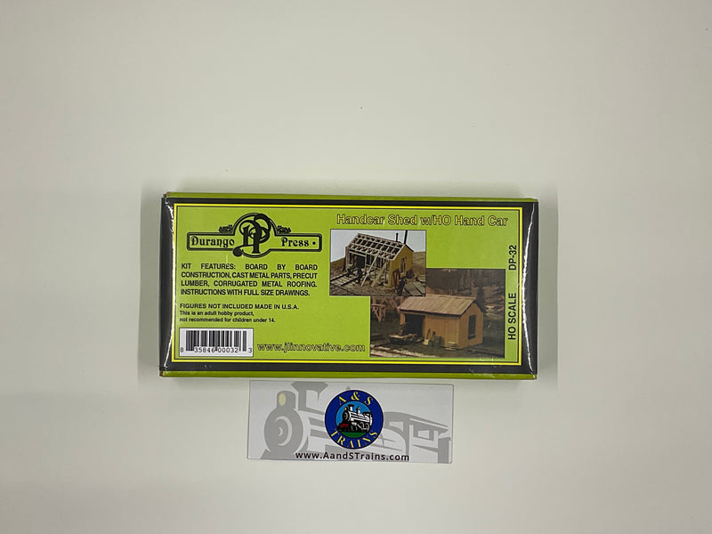 Durango Press H.O. Scale DP-32 Handcar Shed w/H.O. Hand Car