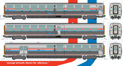 KATO N-Scale Amtrak Viewliner II Sleeper, Diner, Baggage-Dorm Phase III 4 Car Set