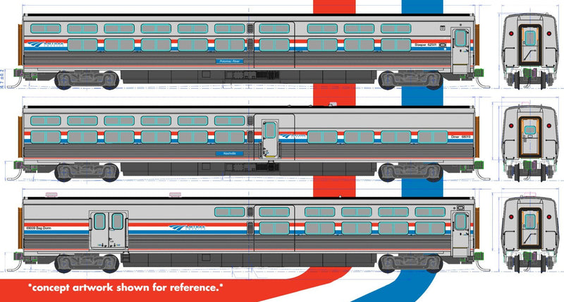 KATO N-Scale Amtrak Viewliner II Sleeper, Diner, Baggage-Dorm Phase III 4 Car Set