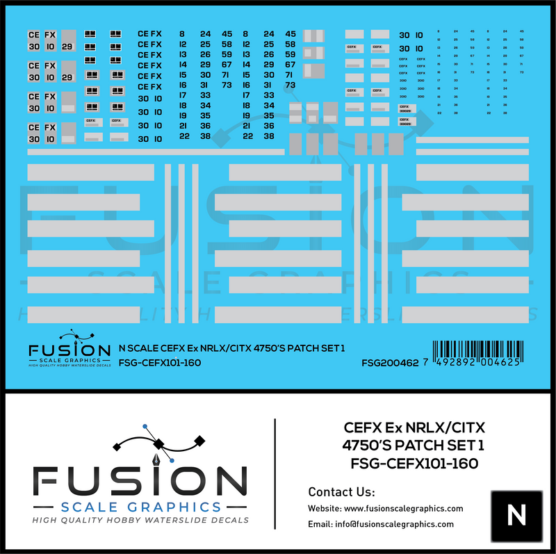 N Scale CEFX Ex NRLX/CITX Foster Farms 4750 Hoppers Patching Decal Set ...
