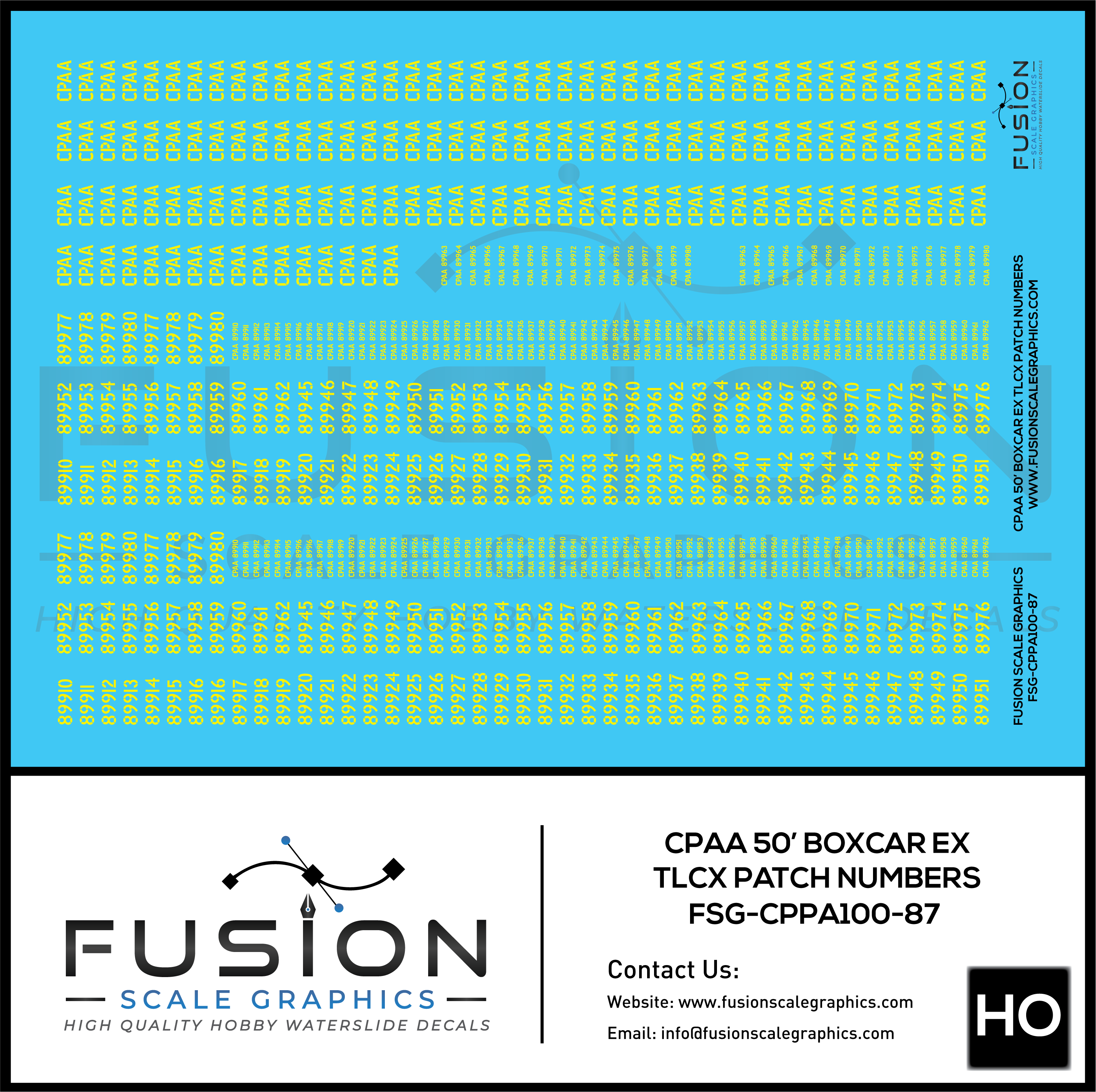 HO Scale CPAA 50' Boxcars ex TLCX Number Patching Decal Set – A&S Trains