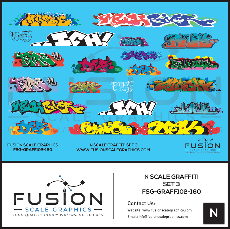 N Scale Graffiti Decal Set 3 Decal Set – A&S Trains