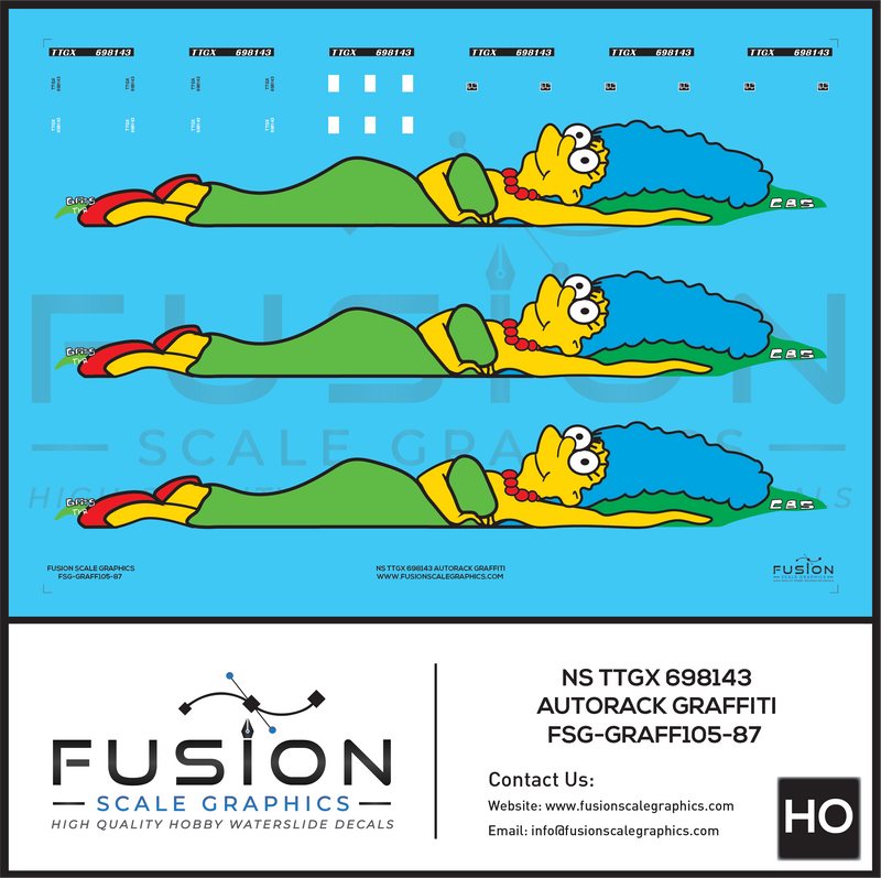 HO Scale Marge TTGX NS 698143 Autorack Graffiti Decal Set – A&S Trains