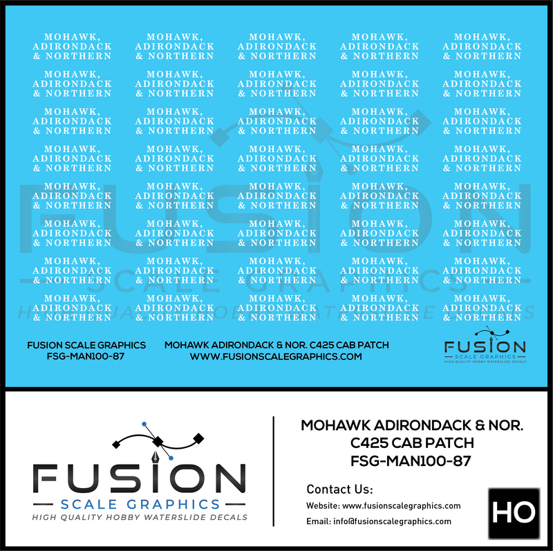 HO Scale Mohawk Adirondack & Northern Alco C425 Cab Patch Decal Set – A ...